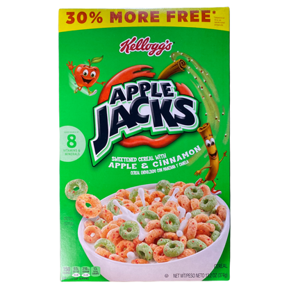 Kellogg's Apple Jacks Sweetened American Cereal 30% More 374gr