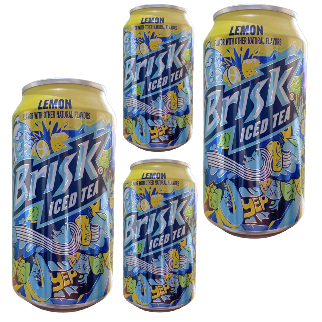 Lipton Brisk Lemon Iced Tea 12 fl oz can X 4