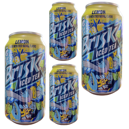 Lipton Brisk Lemon Iced Tea 12 fl oz can X 4