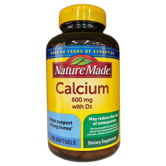 Nature Made Dietary Supplement Softgels 600 mg Calcium 100 ct