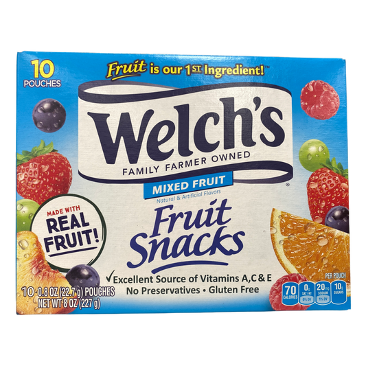 Welch's Mix Fruit Snacks 10 pouches 8oz (227g)