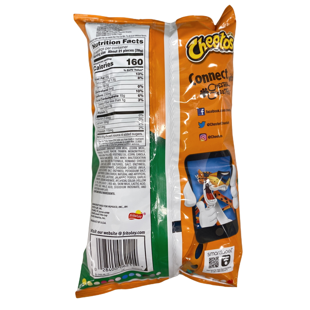 Cheetos Crunchy Cheddar Jalapeno Cheese Flavored Snacks 8.5 oz bag