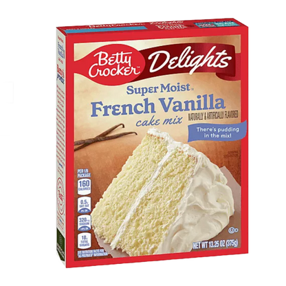 Betty Crocker Delights Supermoist French Vanilla Cake Mix, 13.25 OZ USA Version