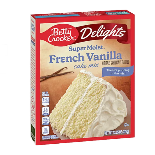 Betty Crocker Delights Supermoist French Vanilla Cake Mix, 13.25 OZ USA Version