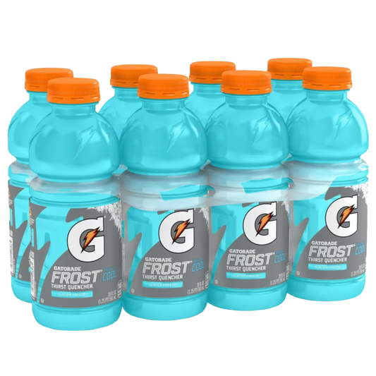 Gatorade Frost Glacier Freeze Thirst Quencher Sports Drink, 20 oz, 8 Pack Bottles