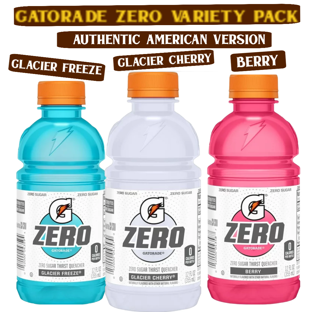 Gatorade Zero Sugar Thirst Quencher Variety Pack 3 bottles AUTHENTIC USA 12 OZ