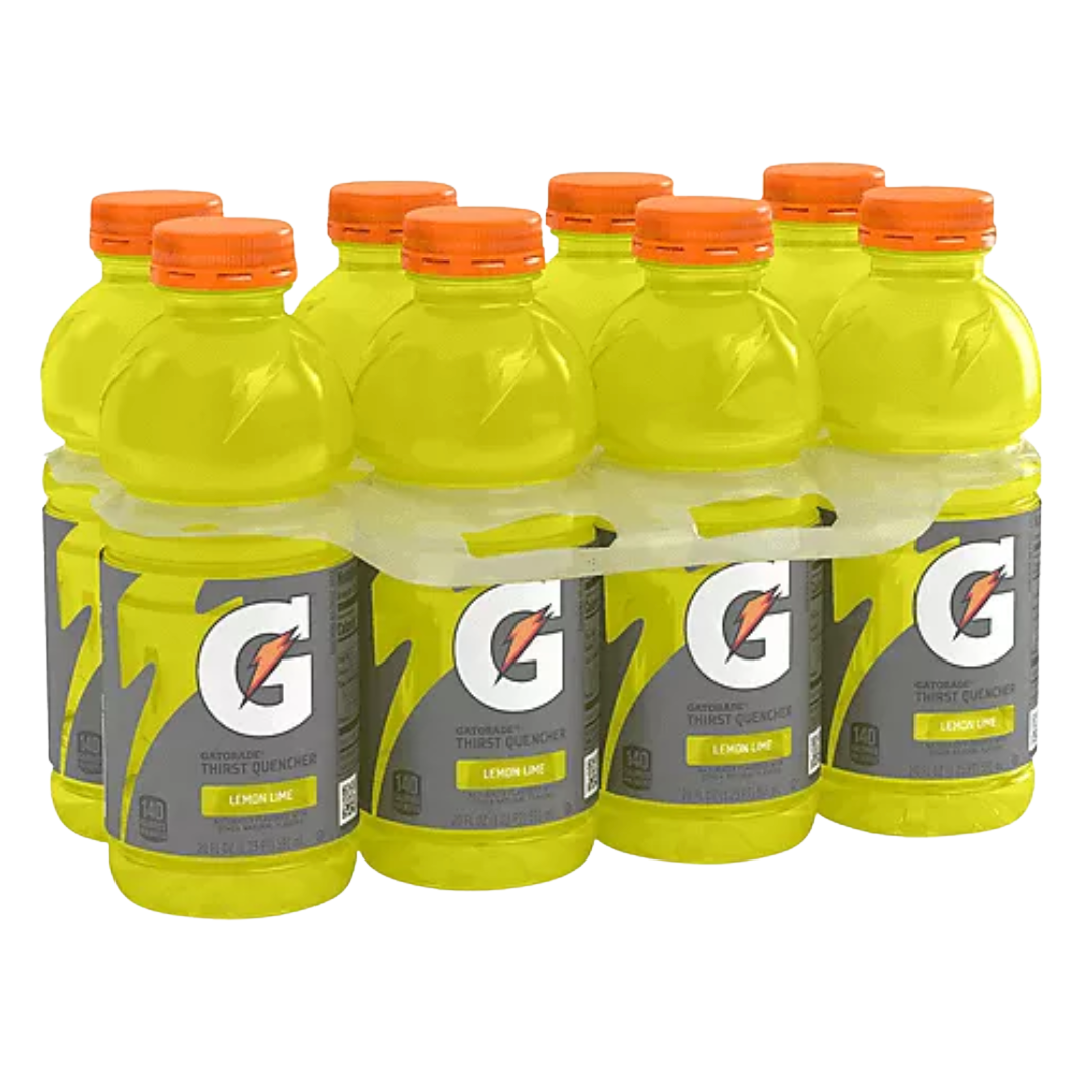 Gatorade Lemon Lime Thirst Quencher Sports Drink 20 fl oz bottle 8 pack