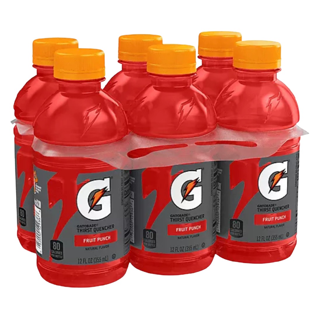 Gatorade Fruit Punch Thirst Quencher Sports Drink 12 fl oz bottle 6 pack