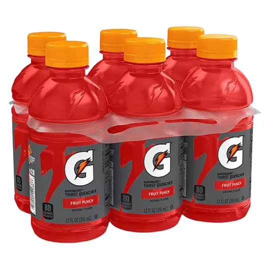 Gatorade Fruit Punch Thirst Quencher Sports Drink 12 fl oz bottle 6 pack