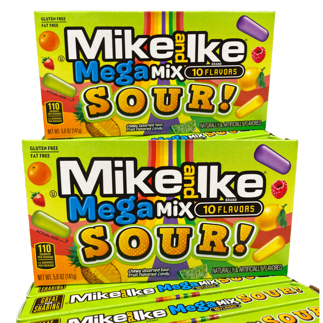 Mike & Ike Mega Mix Sour 5 oz. Box  Candy Set of 4