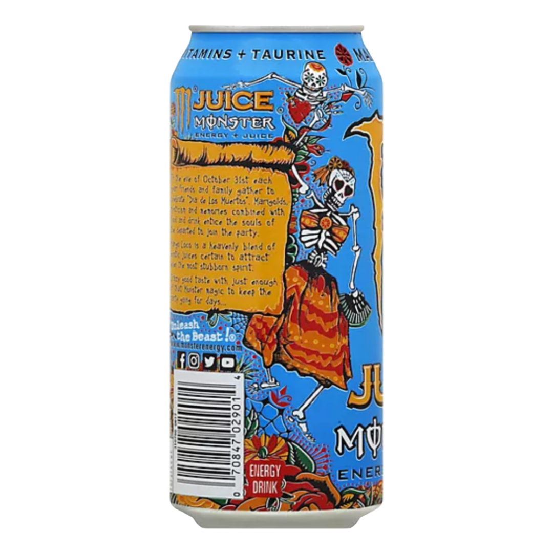 Monster Juice Mango Loco Energy Juice 16 fl oz can X 4