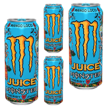 Monster Juice Mango Loco Energy Juice 16 fl oz can X 4