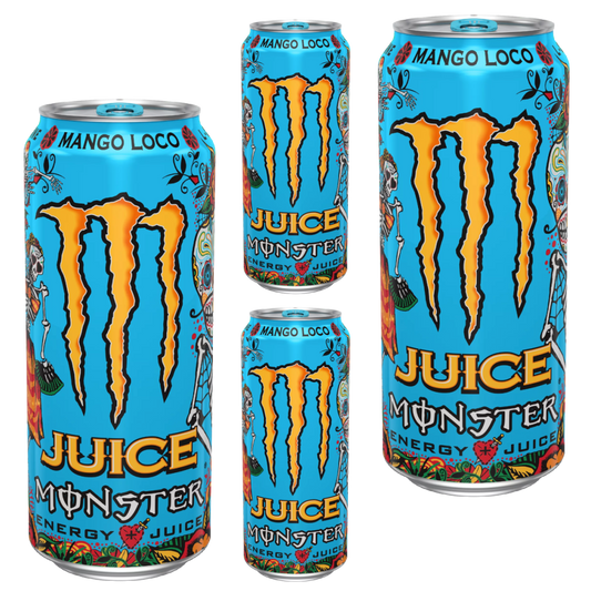 Monster Juice Mango Loco Energy Juice 16 fl oz can X 4