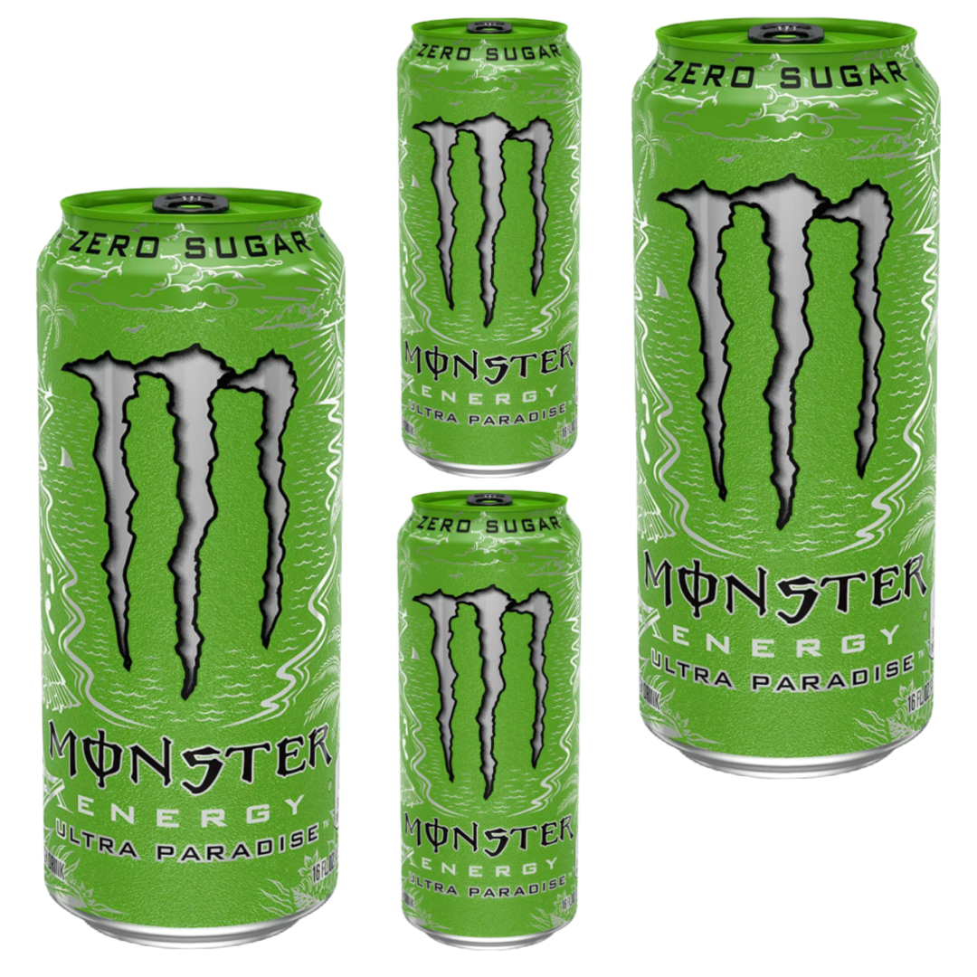 Monster Energy Zero Sugar Ultra Paradise Energy Drink 16 fl oz can X 4