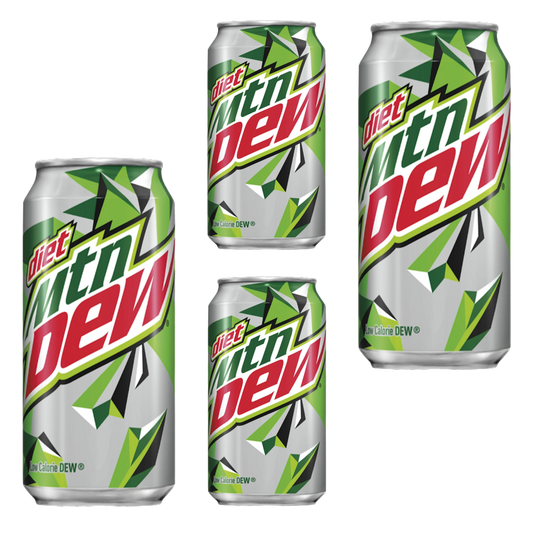 Diet Mountain Dew Citrus Soda Pop, 12 fl oz Cans, Pack of 4