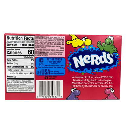 Wonka Nerds Rainbow American Kids Candy 5 oz Box/set of 4