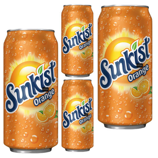 Sunkist Orange Soda 12 fl oz can X 4 American Soda - Orange Soda