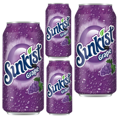 Sunkist Grape Soda 12 fl oz can X 4