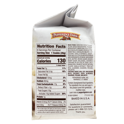 Pepperidge Farm Crispy Milk Chocolate Macadamia Sausalito Cookies 7.2 oz bag