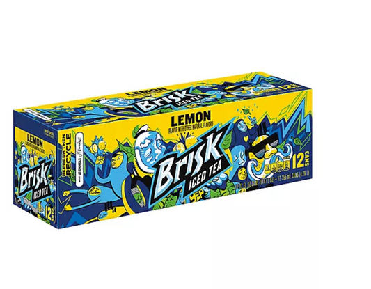 Lipton Brisk Lemon Iced Tea 12 fl oz can 12 pack American Soda