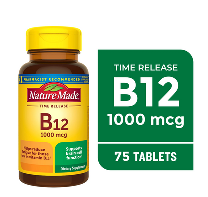 Nature Made Vitamin B12 1000 mcg Time Release Tablets, Dietary Supplement