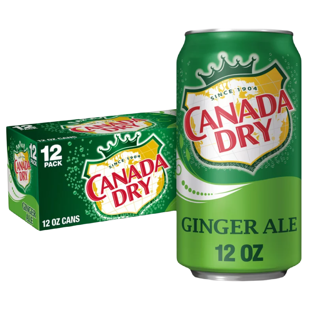 Canada Dry Ginger Ale Made from Real Ginger 12 fl oz can 12 pack Caffein Free