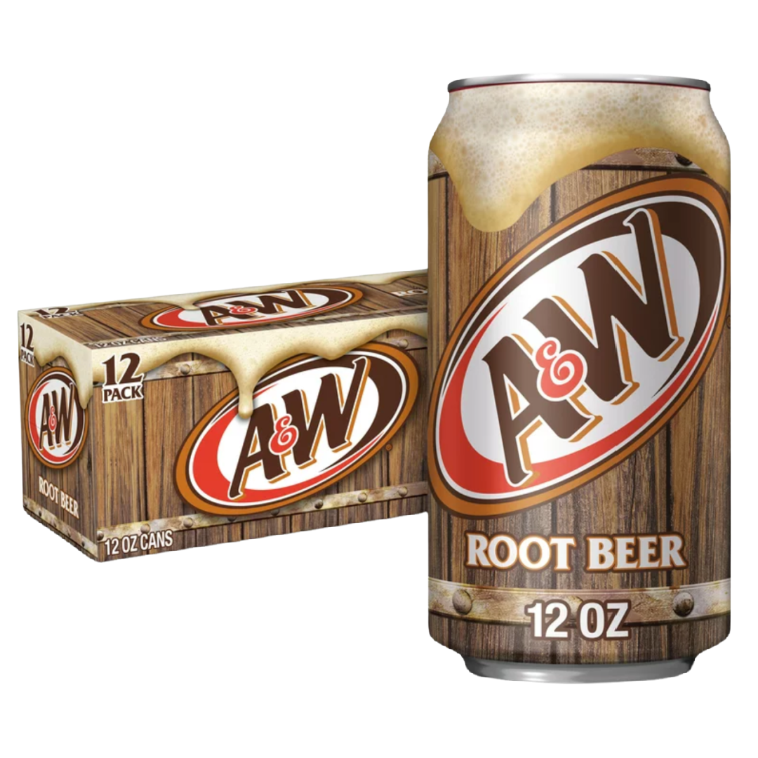 A&W Caffeine-Free, Low Sodium Root Beer Soda Pop, 12 fl oz, 12 Pack NO caffein