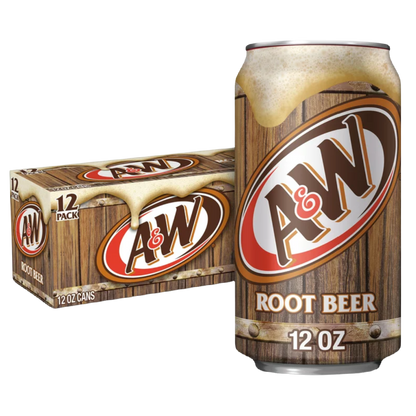 A&W Caffeine-Free, Low Sodium Root Beer Soda Pop, 12 fl oz, 12 Pack NO caffein