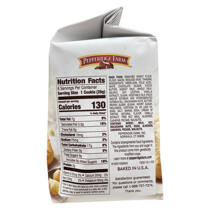 Pepperidge Farm Tahoe White Chocolate Macadamia Cookies 7.2 oz bag