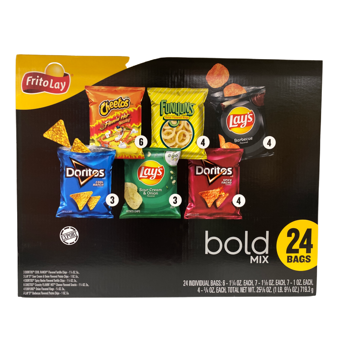 Frito Lay Bold Box Potato Chips Mix American Crisps Cheetos Doritos 24 Bags