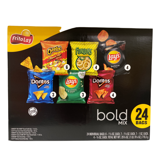 Frito Lay Bold Box Potato Chips Mix American Crisps Cheetos Doritos 24 Bags