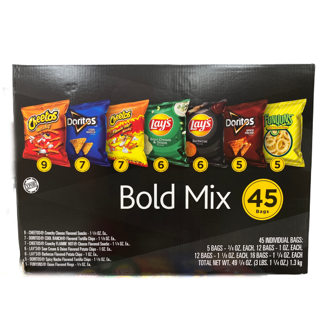 Frito Lay Bold Box Potato Chips Mix American Crisps Cheetos Doritos 45 Bags