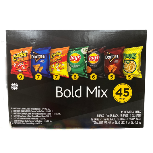 Frito Lay Bold Box Potato Chips Mix American Crisps Cheetos Doritos 45 Bags