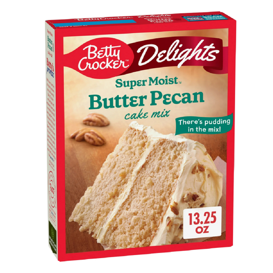 Betty Crocker Delights Super Moist Butter Pecan Cake Mix, 13.25 oz USA Version