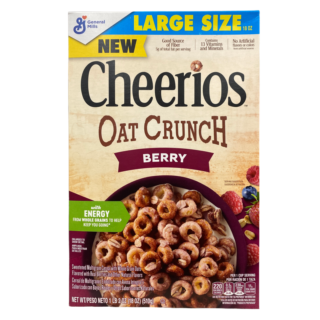 Cheerios Oats Crunch Berry Cereal 18oz (510g) Box