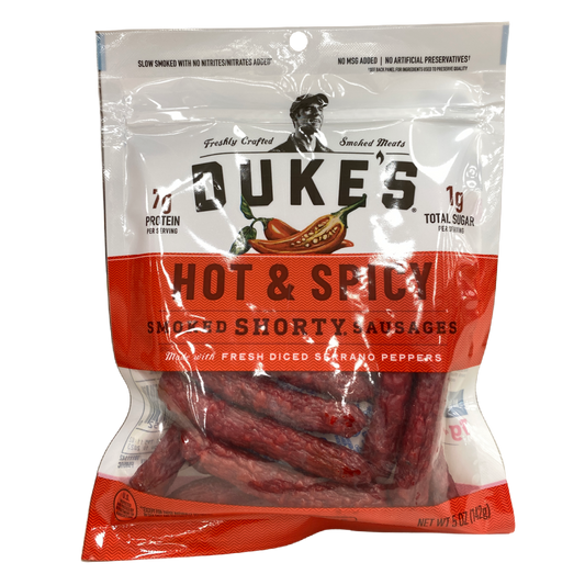 Dukes Hot and Spicy Shorty Smoked Sausages 5oz (142g)