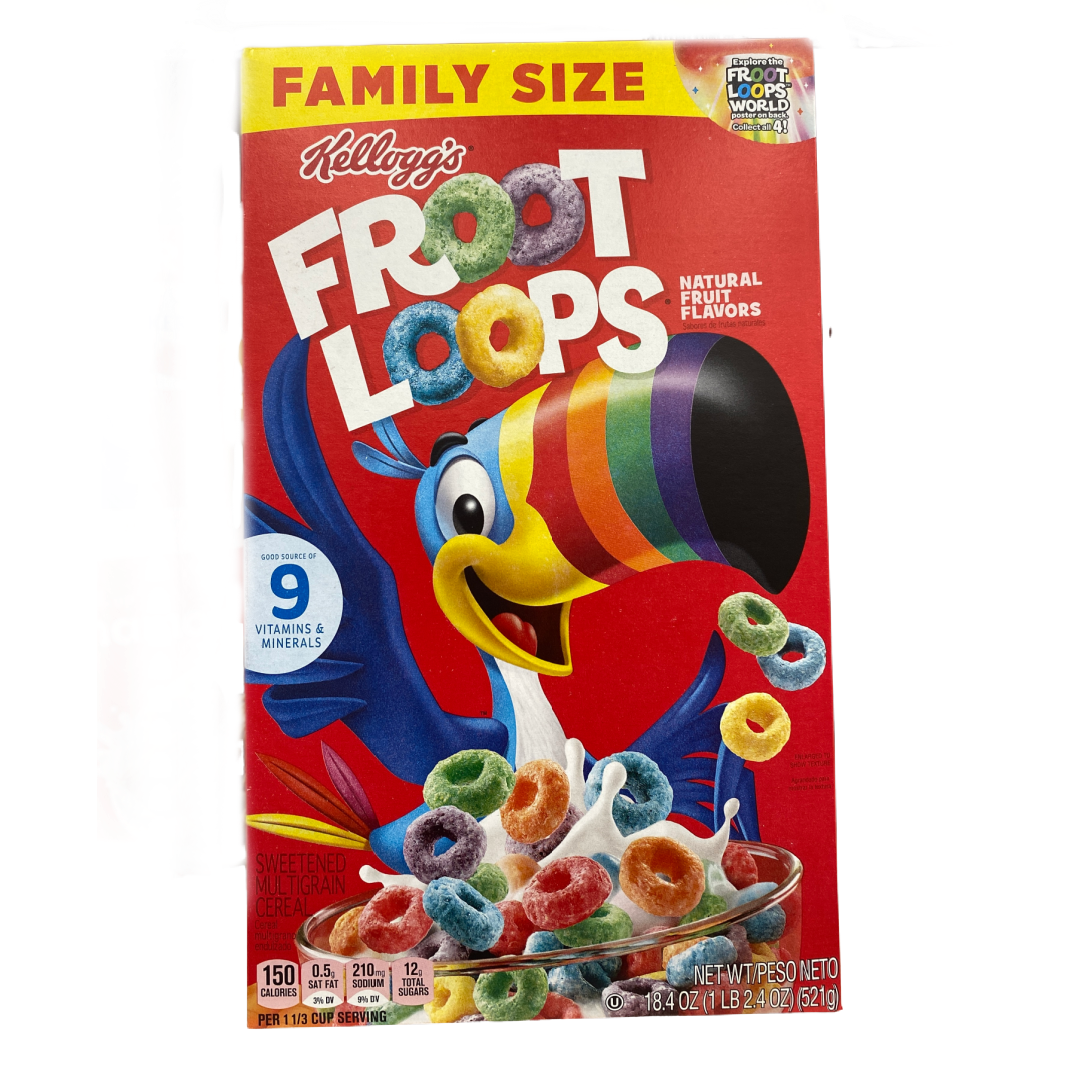 Kellogg's Froot Loops Original Cold Breakfast Cereal Family Size 18.4 oz