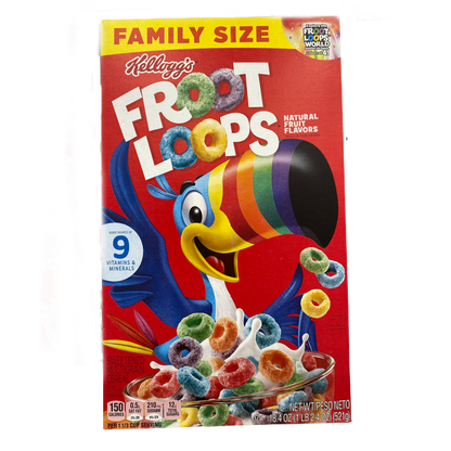 Kellogg's Froot Loops Original Cold Breakfast Cereal Family Size 18.4 oz