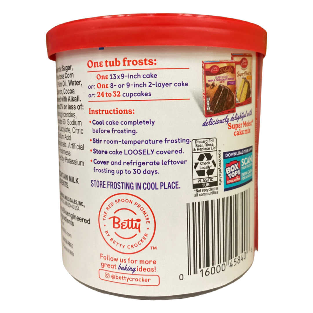 Betty Crocker Gluten Free Chocolate Frosting, 16 oz.