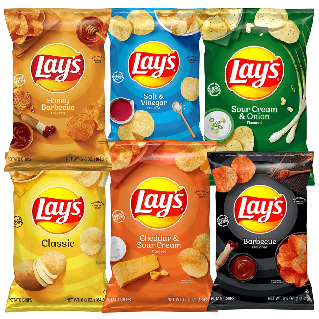 Frito Lay Lay's Potato Chips 6.5 oz bag Mix Crisps 6 Bags