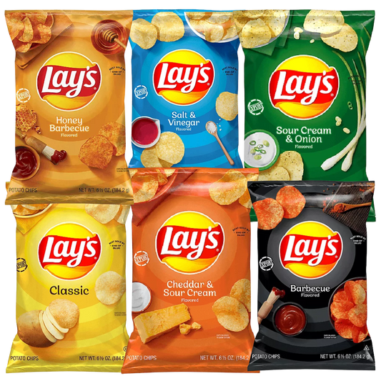 Frito Lay Lay's Potato Chips 6.5 oz bag Mix Crisps 6 Bags