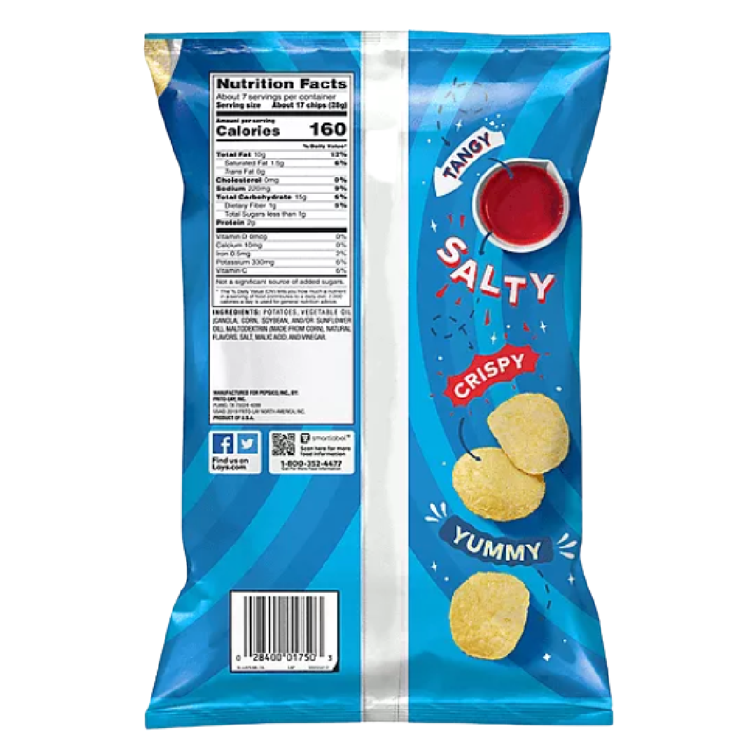 Frito Lay Lay's Salt & Vinegar Potato Chips 6.5 oz bag