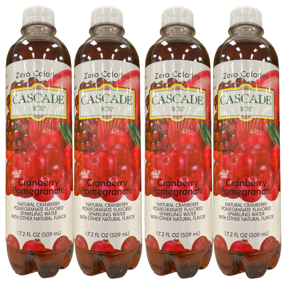 Cascade Ice Original Cranberry Pomegranate Sparkling Water 17.2 fl oz bottle X 4