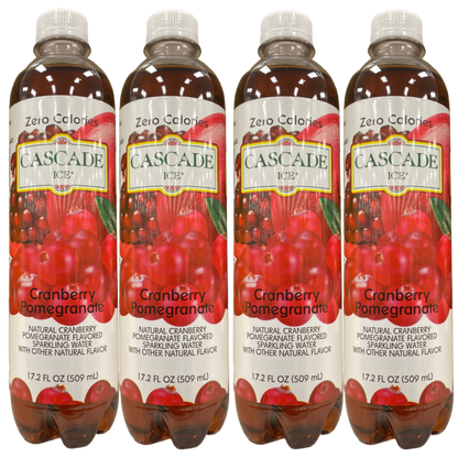 Cascade Ice Original Cranberry Pomegranate Sparkling Water 17.2 fl oz bottle X 4