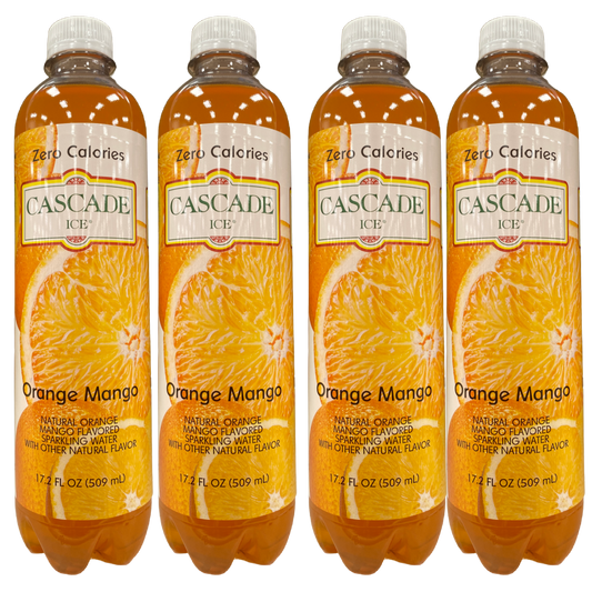 Cascade Ice Original Orange Mango Sparkling Water 17.2 fl oz bottle X 4